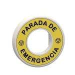 Schneider ZBY9W2M430 Beleuchtbares Schild für Not-Aus/Not-Halt, 1 LED rot, 230V, PARADA DE EMERGENCIA 