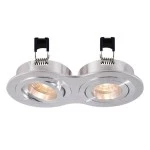 Deko-Light 110009 Einbaustrahler, Mira, 2x max. 35 W MR16, Silber, Spannungskonstant, 12 V/AC/DC, 