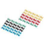 Digitus A-CC-M Farbclips für Patchkabel - Gemischt (je 20 Stück in Rot, Grün, Blau, Gelb, Schwarz) 