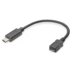 Digitus AK-300316-001-S USB Type-C Adapterkabel Typ-C auf mikro B 0,1 Meter 