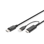 Digitus AK-330111-020-S 4K HDMI Adapterkabel HDMI auf DisplayPort 2 Meter 