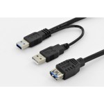 Digitus DB-300140-003-S USB 3.0 Y-Adapterkabel 0,3 Meter 