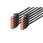 Digitus DK-1644-005-BL-10 CAT 6 S/FTP Patchkabel schwarz 0,5 Meter 10 Stück 