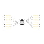 Digitus DK-2A338U075BK-BBB Vorkonfektionierte Glasfaser Universal Breakout Kabel, Singlemode OS2, 8 Fasern, LC/UPC - LC/UPC 
