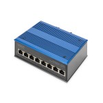 Digitus DN-650106 8 Port Fast Ethernet Netzwerk Switch, Industrial, Unmanaged, 1 RJ45 Uplink 