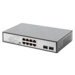 Digitus DN-95140 8-Port Gigabit PoE Switch 19 Zoll Unmanaged 2 Uplinks 