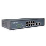 Digitus DN-95323-1 8-Port Fast Ethernet PoE Switch 19 Zoll Unmanaged 2 Uplinks 
