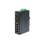 Planet IGS-620TF Industrial 4-Port Gigabit Switch Unmanaged 2 Uplinks 