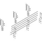 ABN MTSC43615 Sammelschienen-Modul tief 4FB/3RE 60mm mit CU 12x5mm 5-polig EBM 32mm 