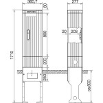 ABN SL172P Anschlusssäule mit Montage platte FB1 BH5 1 Zylinder eingebaut 