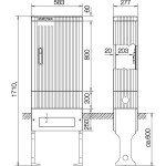 ABN SL175P Anschlusssäule FB2 BH5 mit Montage platte 1 Zylinder eingebaut 