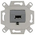 Rutenbeck 17010561 USB 2.0-Anschlussdose 1-fach mit 5 Schraubkontakten für handelsübliche TAE-Zentralstücke abbrechbarer Tragring für Stegversion 