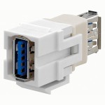 Rutenbeck 17010650 USB-Keystone USB 3.0 USB A (Buchse/Buchse) für Montageadapter KMK-MA Up und andere Keystone-Aufnahmen reinweiß (ähnlich RAL 9010) 