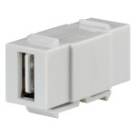 Rutenbeck 17010651 USB-Keystone USB 2.0 USB A (Buchse/Buchse) für Montageadapter KMK-MA Up und andere Keystone-Aufnahmen reinweiß (ähnlich RAL 9010) 