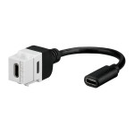 Rutenbeck 17010658 USB 3.1-Keystone Typ C (Buchse/Buchse) mit Kabelpeitsche 0,15 Meter für Montageadapter KMK-MA Up und andere Keystone-Aufnahmen 