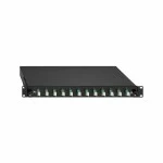 Rutenbeck 2280304120 Basic-Line-Spleissbox ausziehbar 19 Zoll/1HE 12xLC-D OS2 APC grün 