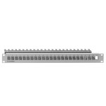 Rutenbeck 23900000 Patchpanel zur Aufnahme von max. 24 Universalmodulen oder Keystone Modulen KMK 19 Zoll/1 HE Direktmontage lichtgrau (ähnlich RAL 7035) 