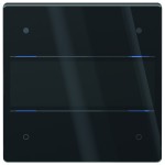 Theben 4804414 Glas-Tastsensor mit 4 Tasten, 4 Status-LEDs und integriertem Temperatursensor schwarz 