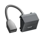OBO Bettermann 6104841 Multimediaträger HDMI 45x45mm schwarz-grau MTS-HD F SWGR1 