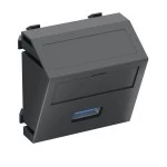 OBO Bettermann 6104889 Multimediaträger USB 3.0A 45x45mm schwarz-grau MTS-U3A S SWGR1 