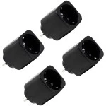 Shelly Plug & Play Plug M Gen3 Black · 4er Set · Smarter Zwischenstecker 