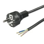 ISOLED 113554 Schutzkontakt-Stecker schwarz, 1,5m 