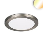 ISOLED 114024 LED Aufbau- und Einbauleuchte Slim Flex mit 12W Leistung in nickel gebürsteter Ausführung 