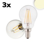 ISOLED 115025 LED-Leuchtmittel E14, 4W, klar, warmweiß, 2700K, 3er Pack 