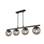 ISOLED 115041 Hängeleuchte Metall schwarz, rund, rauchglas 