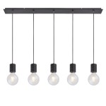 ISOLED 115054 Hängeleuchte schwarz matt, 5xE27 Fassung 