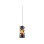 ISOLED 115215 Pendelleuchte, Smoky curled Glas, E27 