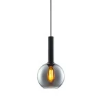 ISOLED 115631 Pendelleuchte, black concave Glas 