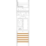 f-tronic 7140153 Zählerfeld ER5DS, 1-feldrig, H=900mm, 1-eHZ mit DS, 1 Res. 