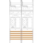 f-tronic 7140155 Zählerfeld ER25DS, 2-feldrig, H=900mm, 2-eHZ mit DS, 2 Res. 