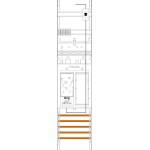 f-tronic 7141176 Zählerfeld ER6LDS-PV,1-feldrig, H=1050mm,1-eHZ mit DS, Kaskade, 1 HSP, 1 Res. 