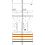 f-tronic 7141177 Zählerfeld ER26LDS-PV,H=1050mm, 2-feldrig,2-eHZ mit DS,Kaskade, 1 HSP, 2 Res. 