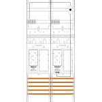 f-tronic 7141179 Zählerfeld ER26DS-16L-PV, 2-feldrig,H=1050mm,2-eHZ 16mm², mit DS, Kaskade, 1 HSP, 2 Res. 