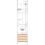 f-tronic 7141320 Zählerfeld Z1B-16L-PV, 1-feldrig, H=1050mm, 1-3.HZ, 16mm², Kaskade, 1 HSP 