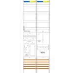 f-tronic 7143019 Zählerfeld ER9VR6, 2-feldrig, H=1350mm, 1-eHZ, 1 Res., 1 TRE 