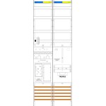 f-tronic 7143069 Zählerfeld ER9VR6-HSP, 2-feldrig, H=1350mm, 1-eHZ, 1 HSP, 1 Res., 1 TRE 