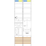 f-tronic 7143119 Zählerfeld ER9VR6-HSS, 2-feldrig, H=1350mm, 1-eHZ, 1 HSS, 1 Res., 1 TRE 