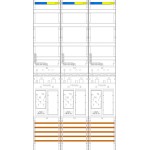 f-tronic 7143153 Zählerfeld ER39DS, 3-feldrig, H=1350mm, 3-eHZ mit DS, 3 Res. 