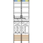 f-tronic 7143165 Zählerfeld E19ER9DS, 2-feldrig, H=1350mm, 3-eHZ mit DS, 1 Res. 