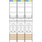 f-tronic 7143168 Zählerfeld E319DS, 3-feldrig, H=1350mm, 6-eHZ mit DS 