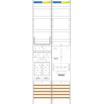 f-tronic 7143170 Zählerfeld E19DSVR6, 2-feldrig, H=1350mm, 2-eHZ mit DS, 1 TRE 