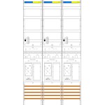f-tronic 7143253 Zählerfeld ER39DS-HSS,H=1350mm, 3-feldrig, 3-eHZ mit DS, 3 HSS, 3 Res. 