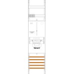 f-tronic 7145008 Zählerfeld Z1BLUX-16-SLS, 1-feldrig, H=1050mm, 1-3.HZ, 16mm², ZSK-ST 