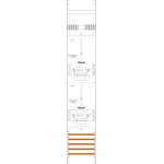 f-tronic 7145114 Zählerfeld Z16LUX-16-SLS, 1-feldrig, H=1350mm, 2-3.HZ, 16mm², 2 ZSK-ST 