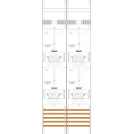 f-tronic 7145115 Zählerfeld Z216LUX-16-SLS, 2-feldrig, H=1350mm, 4-3.HZ, 16mm², 4 ZSK-ST 