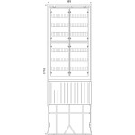 f-tronic 7160037 Verteilersäule 6-reihig, 2-feldrig, H=1710mm, ZSA172-2-V16 